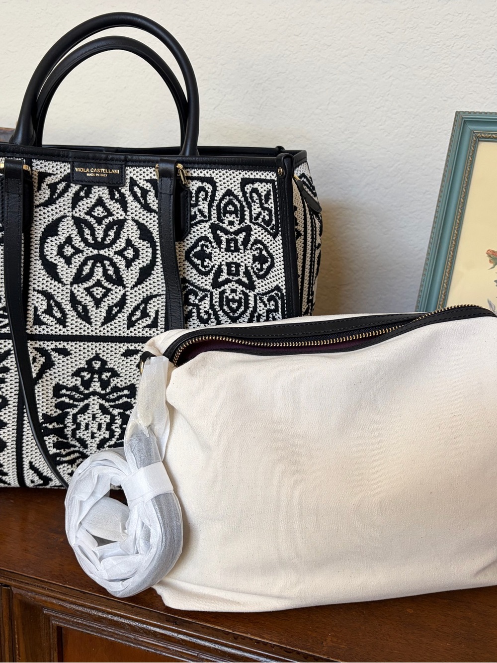 NWT viola Castellani Crochet Tote Bag Crossbody Bag - Picture 5 of 13